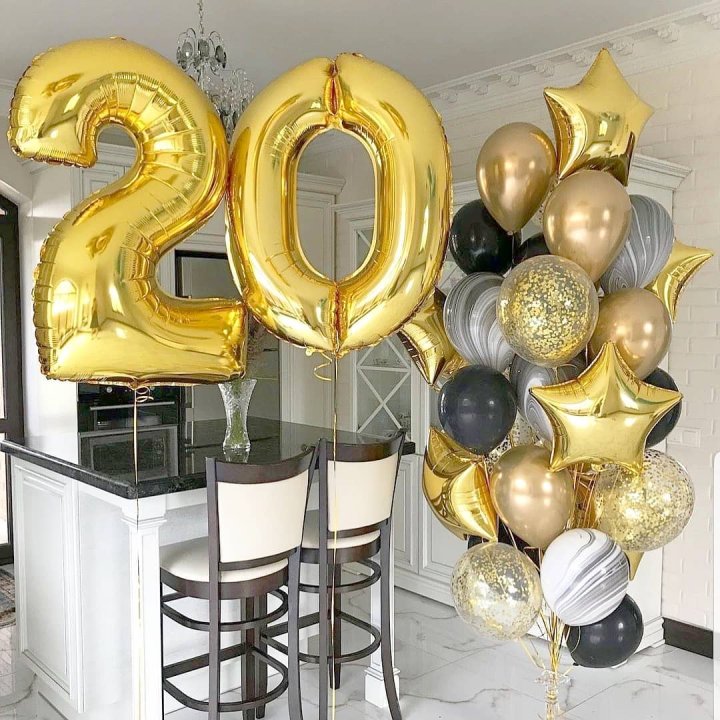 Фольгированный шар Золотая Цифра в Петрозаводске