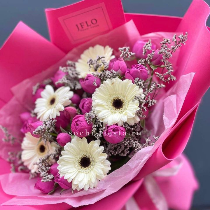 Букет гербер и мисти бабблс  в Петрозаводске