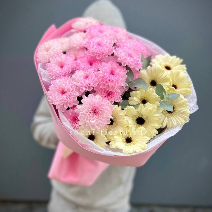 Дуо хризантем и гербер в Петрозаводске