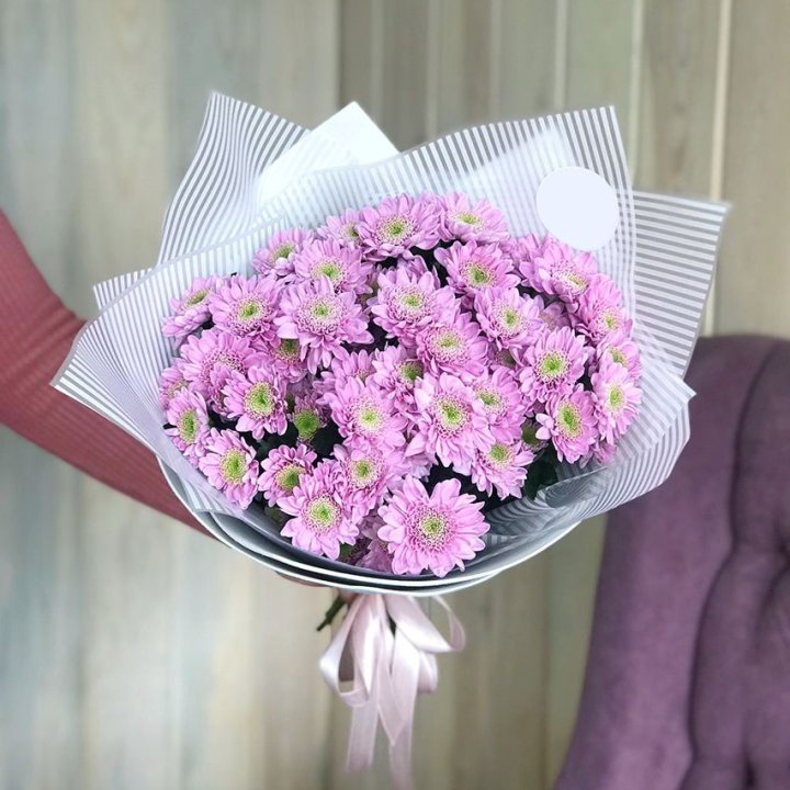 Букет розовых хризантем в Петрозаводске