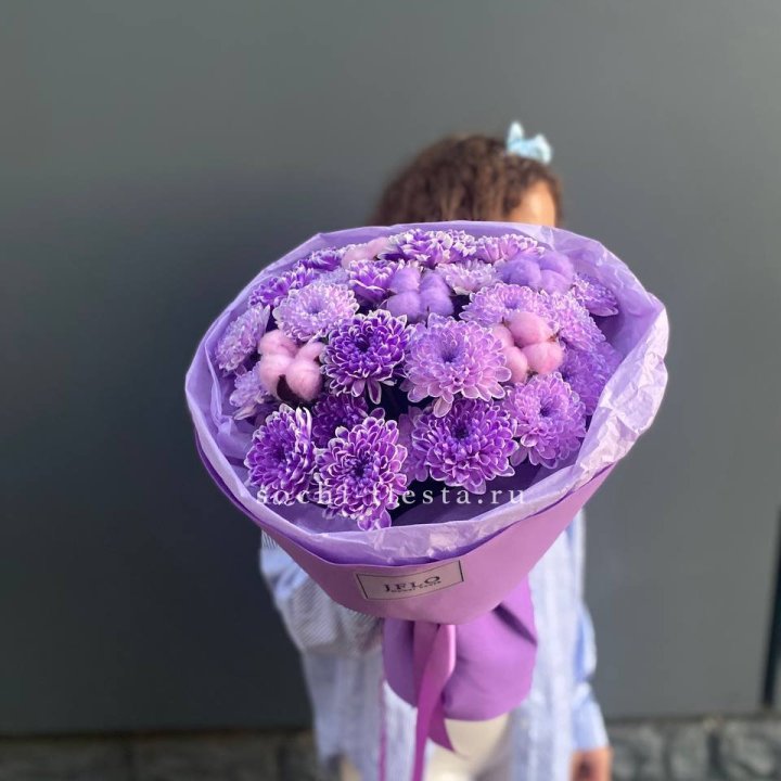 Хризантемы с хлопком в Петрозаводске