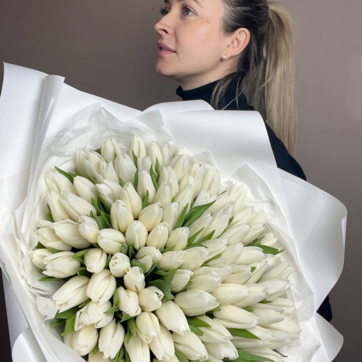 101 белый тюльпан №2 в Петрозаводске