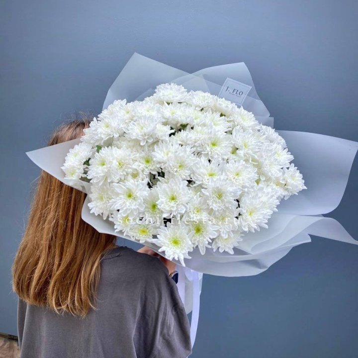 Букет хризантем "Белая снежинка" в Петрозаводске