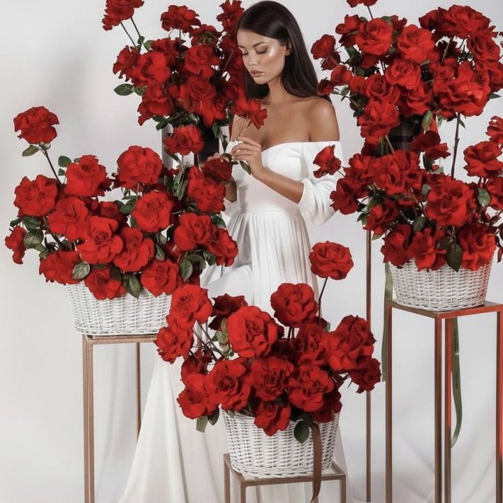 Сет из красных французских роз в Петрозаводске