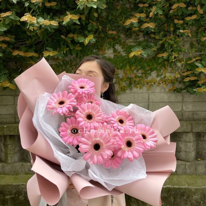 13 розовых гербер в Петрозаводске