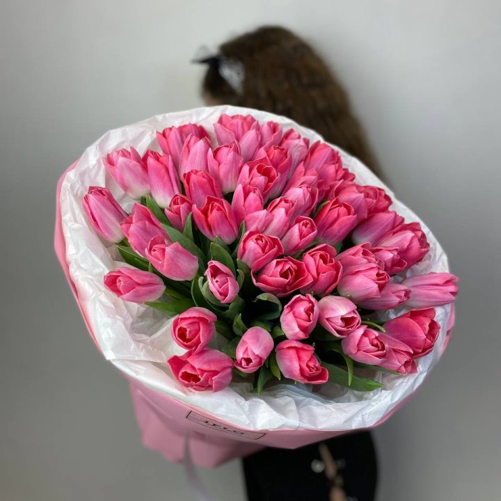51 розовый тюльпан "Рози" в Петрозаводске