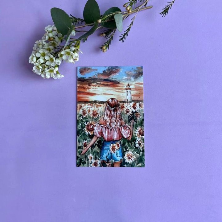 Открытка к букету "Подсолнух" в Петрозаводске