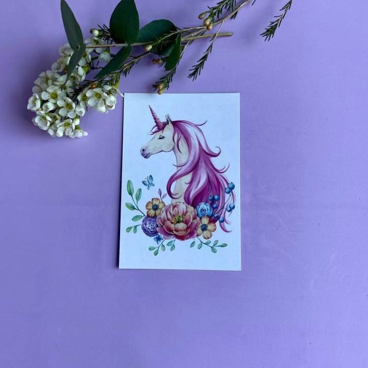 Открытка к букету "Единорог" в Петрозаводске