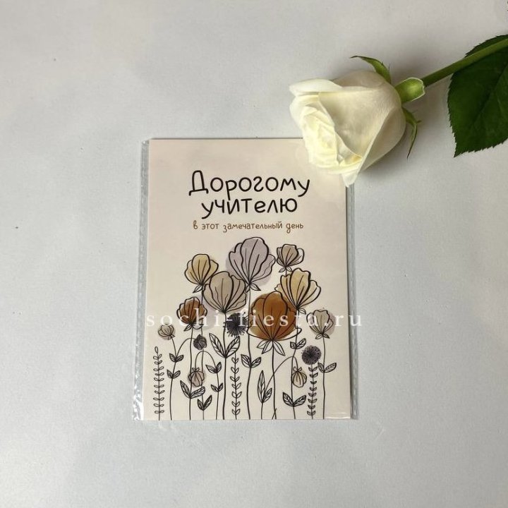Открытка к букету "Дорогому учителю" в Петрозаводске