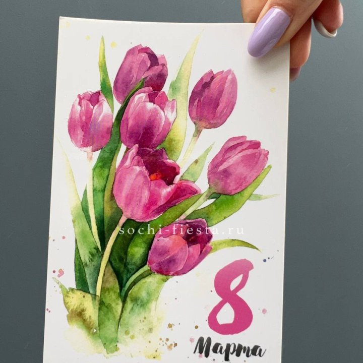 Открытка к букету "8 марта!" в Петрозаводске