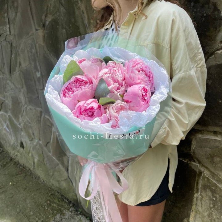 7 зефирных пионов в фоамиране в Петрозаводске