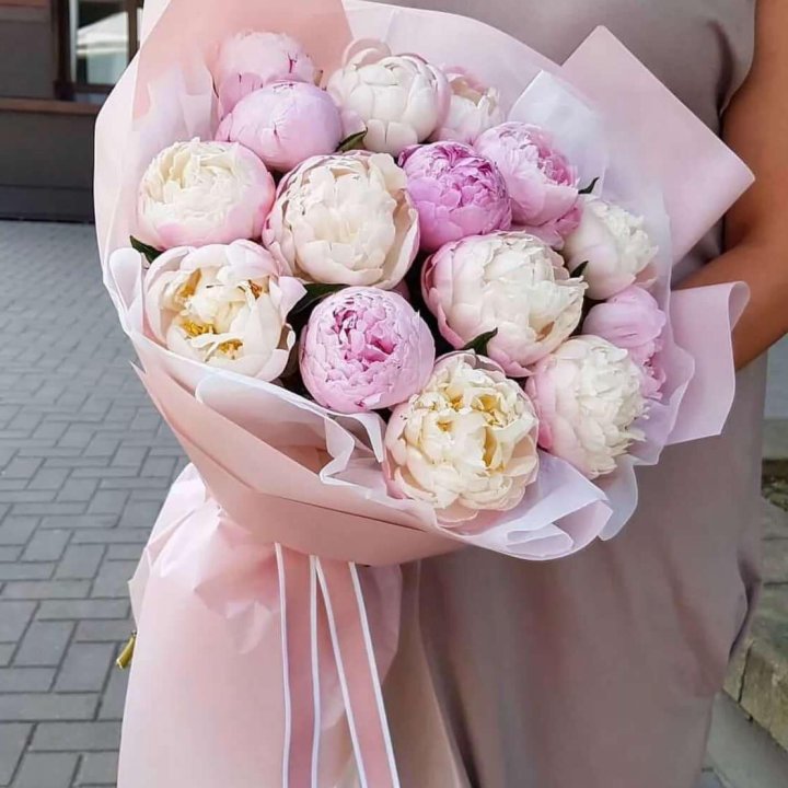 Букет пионов "Маршмелоу" в Петрозаводске