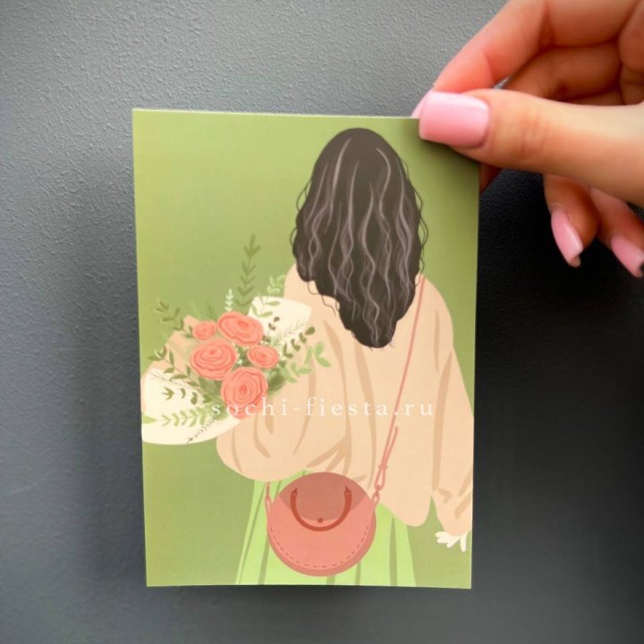 Открытка к букету "Потрясающая девушка" в Петрозаводске