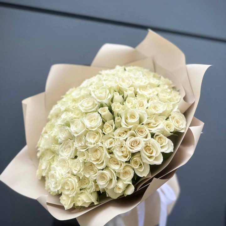 101 белая роза Атена в Петрозаводске