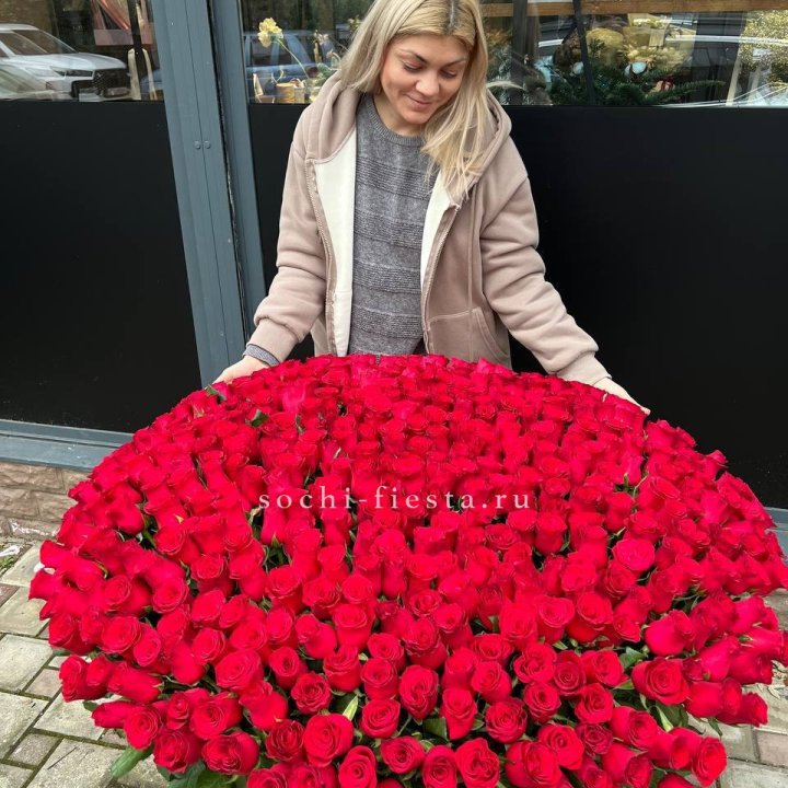 501 красная роза в корзине в Петрозаводске