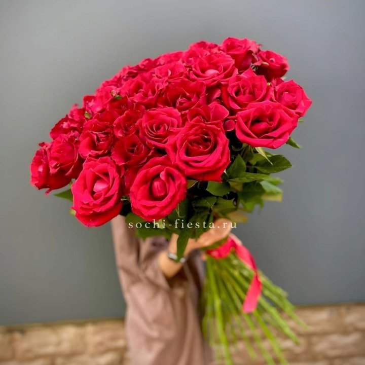 51 высокая красная роза в Петрозаводске