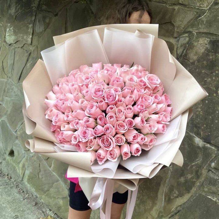 101 нежно-розовая роза Каролина  в Петрозаводске