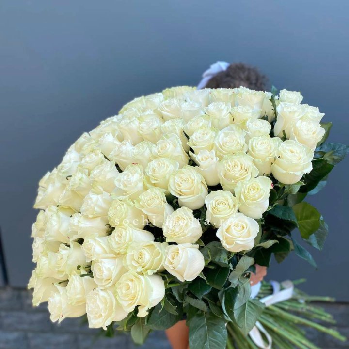 101 белая высокая роза в Петрозаводске