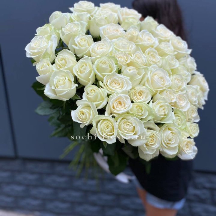 51 белоснежная высокая роза с доставкой в Петрозаводске