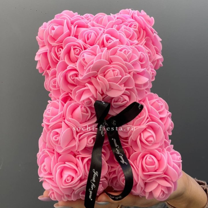 Игрушка медведь из розовых роз в Петрозаводске